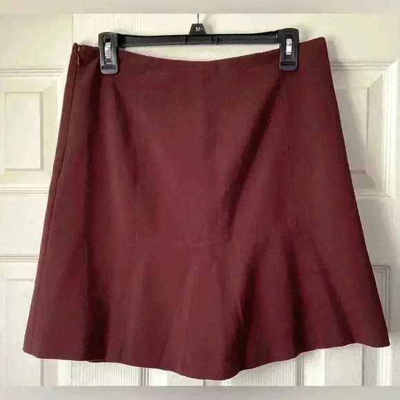 TOMMY HILFIGER WOMENS CLASSIC BORDEAU BURGUNDY A LINE SKIRT SIZE 6 - Picture 2 of 5